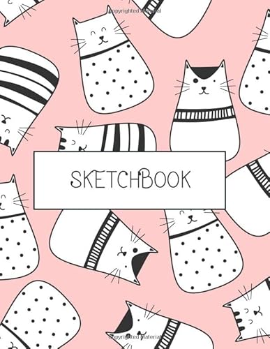 Beispielbild fr Sketchbook: Cute cats kawaii kitten cover (8.5 x 11) inches 109 pages, Blank Unlined Paper for Sketching, Drawing , painting , watercolor, pencil . (Cute cats on white sketchbook) (Volume 6) zum Verkauf von Revaluation Books