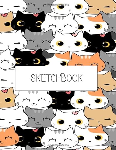 Beispielbild fr Sketchbook: Cute cats kawaii kitten cover (8.5 x 11) inches 109 pages, Blank Unlined Paper for Sketching, Drawing , painting , watercolor, pencil . (Cute cats on white sketchbook) (Volume 10) zum Verkauf von Revaluation Books