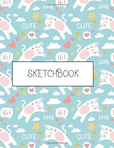 Beispielbild fr Sketchbook: Cute cats kawaii kitten cover (8.5 x 11) inches 109 pages, Blank Unlined Paper for Sketching, Drawing , painting , watercolor, pencil . (Cute cats on white sketchbook) (Volume 4) zum Verkauf von Revaluation Books