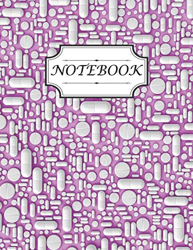 Stock image for Notebook: Design with many beautiful pills scattered on a coloured background evenly at different angles suitable for writing journals & taking note . girls (size 8.5x11 inches college ruled) for sale by Revaluation Books