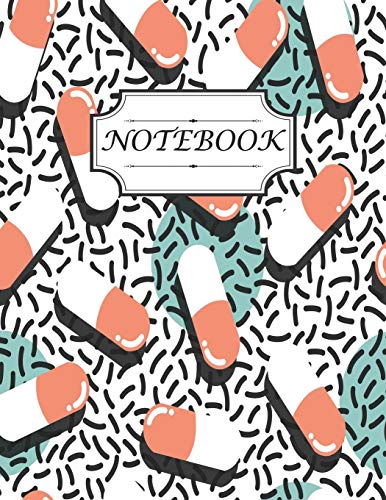 Stock image for Notebook: Design with beautiful pills and capsules bold colors and geometry background suitable for taking journal and gift idea for pharmacy . college (size 8.5x11 inches college ruled) for sale by Revaluation Books
