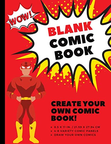 Imagen de archivo de Blank Comic Book: 155 Pages | Comic Panels Sketchbook for Kids to Adults to Draw Comics, Art, and Cartoons | Large, 8.5x11 Inches | Red a la venta por Revaluation Books