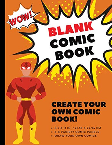 Imagen de archivo de Blank Comic Book: 155 Pages | Comic Panels Sketchbook for Kids to Adults to Draw Comics, Art, and Cartoons | Large, 8.5x11 Inches | Orange a la venta por Revaluation Books