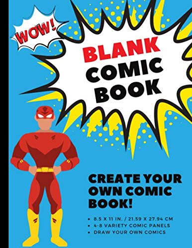 Imagen de archivo de Blank Comic Book: 155 Pages | Comic Panels Sketchbook for Kids to Adults to Draw Comics, Art, and Cartoons | Large, 8.5x11 Inches | Sky Blue a la venta por Revaluation Books