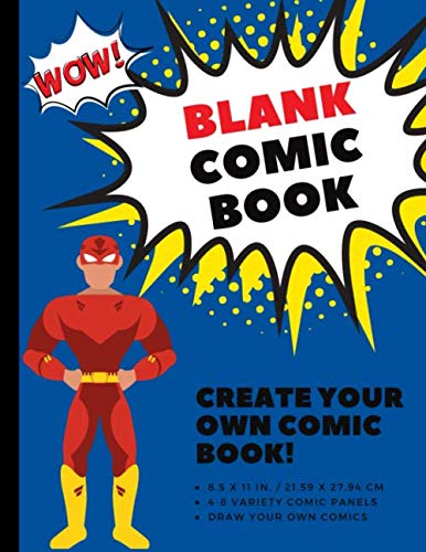 Imagen de archivo de Blank Comic Book: 155 Pages | Comic Panels Sketchbook for Kids to Adults to Draw Comics, Art, and Cartoons | Large, 8.5x11 Inches | Space Blue a la venta por Revaluation Books