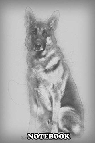 Stock image for Notebook: German Shepherd Dog Sitting Against White Background , Journal for Writing, College Ruled Size 6" x 9", 110 Pages for sale by Revaluation Books