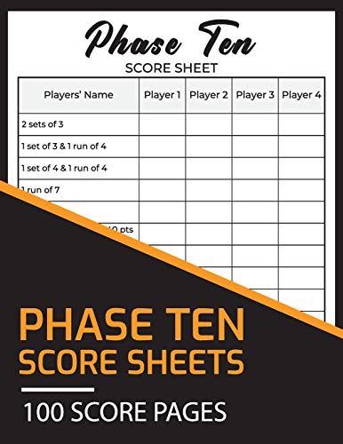 Cards Game Score Sheet Book: 100 Large Score Sheet Pages For