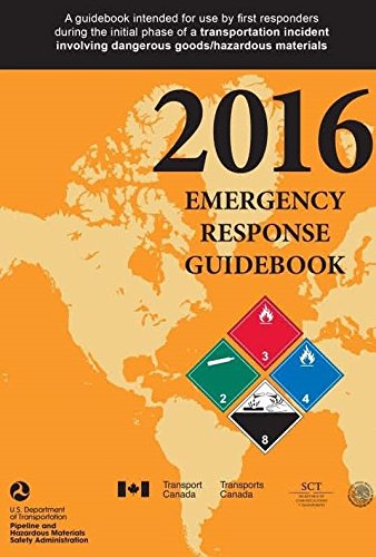 Imagen de archivo de 2016 Emergency Response Guidebook, Standard Bound Full Size 5 ½" x 7 a la venta por HPB-Diamond