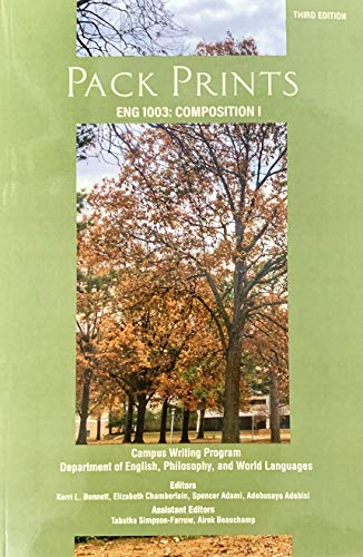 Beispielbild fr Pack Prints ENG 1003: Composition 1 for Arkansas State University zum Verkauf von Better World Books