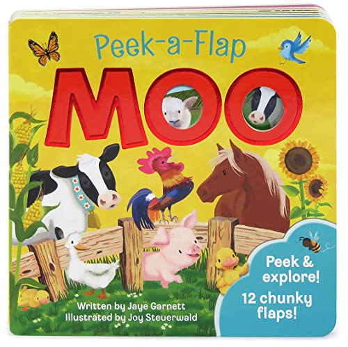 Stock image for Moo: Peek-a-Flap Children's Board Book (Peek-A-Flap Children's Interactive Lift-A-Flap Board Book) for sale by London Bridge Books