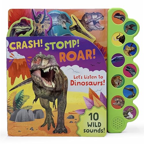 Imagen de archivo de Crash! Stomp! Roar! Let's Listen To Dinosaurs! 10-Button Sound Book, Gifts For Little Dino Lovers a la venta por Gulf Coast Books