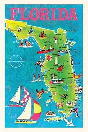 9781680819502: Vintage Journal Map of Florida (Pocket Sized - Found Image Press Journals)