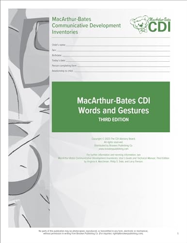 Stock image for MacArthur-Bates Communicative Development Inventories (CDI) Words and Gestures Forms for sale by Blackwell's