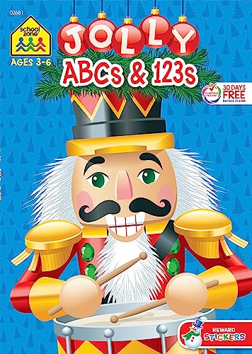 Stock image for School Zone - Jolly ABCs & 123s Workbook - Ages 3 to 6, Preschool to Kindergarten, Holiday, Christmas, Alphabet, Numbers 1-20, Math & Reading Readiness, and More (Jolly Workbooks) for sale by HPB-Emerald