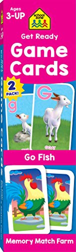 Stock image for School Zone - Get Ready Game Cards Go Fish & Memory Match Farm 2 Pack - Ages 3 and Up, Alphabet, ABCs, Uppercase and Lowercase Letters, Matching, Pairing, Memory, and More for sale by Lakeside Books