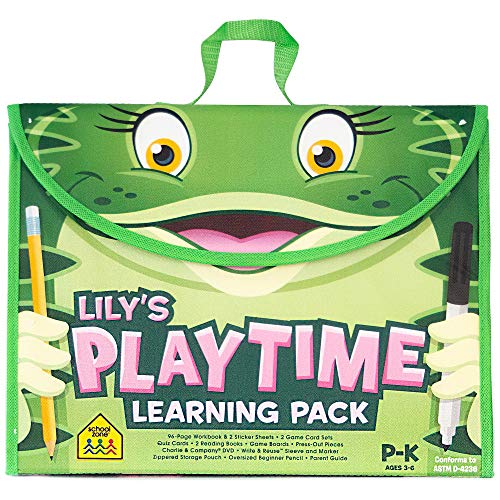 9781681473659: School Zone - Lily's Playtime Activity Learning Pack - Ages 3-5, Preschool, Kindergarten, Workbook, Flash Cards, Cut & Paste, Tracing, Mazes, Search & Find, Carrying Case, Pencil & Wipe-Clean Marker