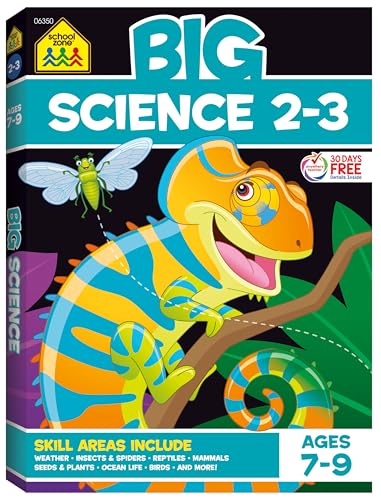 Stock image for School Zone - Big Science Workbook - Ages 7 to 9, 2nd Grade, 3rd Grade, Weather, Seeds, Plants, Insects, Mammals, Ocean Life, Birds, and More (School Zone Big Workbook Series) for sale by HPB-Diamond