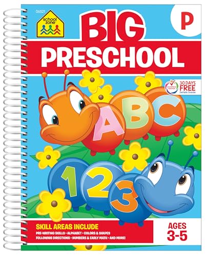 Stock image for School Zone - Big Preschool Workbook - 320 Spiral Pages, Ages 3 to 5, Colors, Shapes, Numbers, Early Math, Alphabet, Pre-Writing, Phonics, Following Directions, and More (Big Spiral Bound Workbooks) for sale by GF Books, Inc.