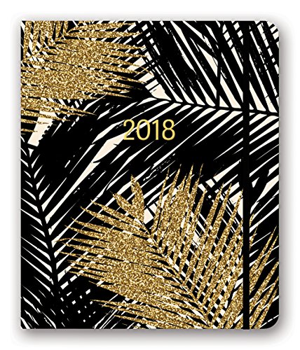 Stock image for Orange Circle Studio 17-Month 2018 Hidden Spiral Agenda, Gold Foil Palm Fronds for sale by Modetz Errands-n-More, L.L.C.