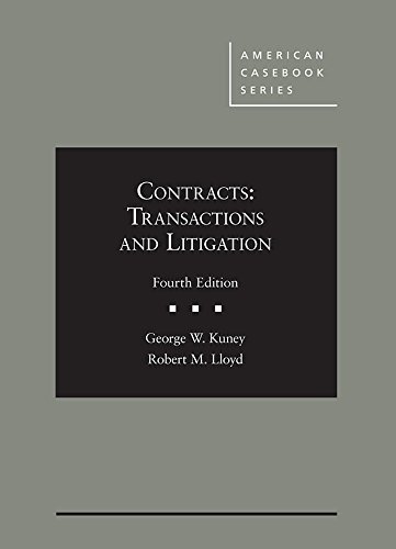 Beispielbild fr Contracts: Transactions and Litigation (American Casebook Series) zum Verkauf von BooksRun