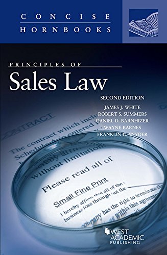 Imagen de archivo de Principles of Sales Law (Concise Hornbook Series) a la venta por Textbooks_Source
