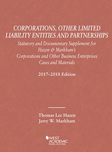 9781683285427: Corporations, Other Limited Liability Entities Partnerships, Statutory Documentary Supplement (Selected Statutes)