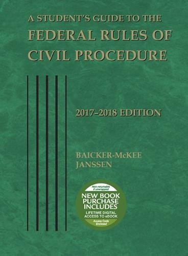 Stock image for A Student's Guide to the Federal Rules of Civil Procedure: 2017-2018 (Selected Statutes) for sale by ThriftBooks-Atlanta