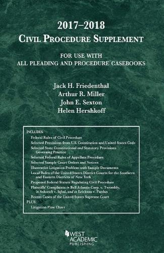 Beispielbild fr Civil Procedure Supplement, for Use with All Pleading and Procedure Casebooks zum Verkauf von Better World Books: West