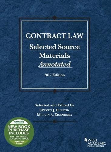 Beispielbild fr Contract Law, Selected Source Materials Annotated, 2017 Edition (Selected Statutes) zum Verkauf von BooksRun