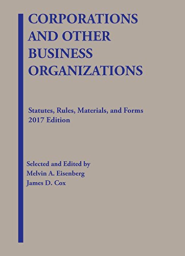 Beispielbild fr Corporations and Other Business Organizations, Statutes, Rules, Materials and Forms zum Verkauf von Better World Books