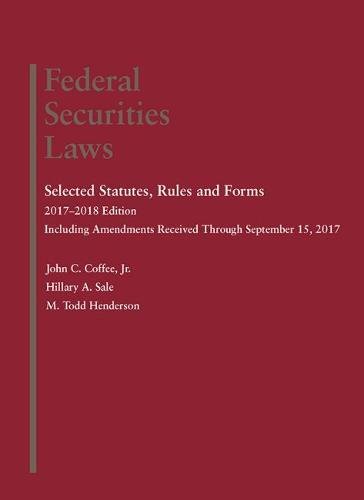 Imagen de archivo de Federal Securities Laws: Selected Statutes, Rules and Forms a la venta por HPB-Red