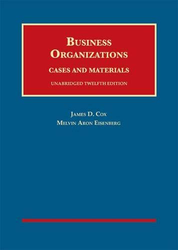 Stock image for Business Organizations, Cases and Materials, Unabridged (University Casebook Series) for sale by J.J.Bookstore