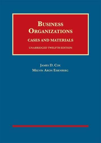 Stock image for Business Organizations, Cases and Materials, Unabridged (University Casebook Series) for sale by BooksRun