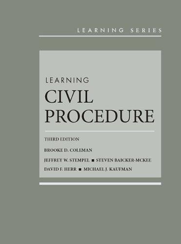 Beispielbild fr Learning Civil Procedure (Learning Series) zum Verkauf von Dream Books Co.