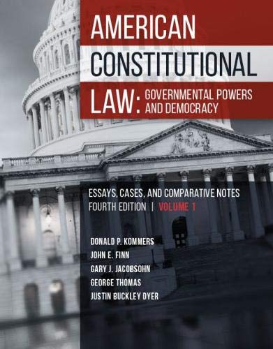 Beispielbild fr American Constitutional Law: Governmental Powers and Democracy (Higher Education Coursebook) zum Verkauf von BooksRun