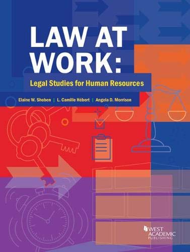 Stock image for Law at Work: Legal Studies for Human Resources (Higher Education Coursebook) for sale by Textbooks_Source