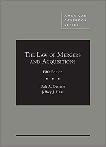 Imagen de archivo de The Law of Mergers and Acquisitions (American Casebook Series) a la venta por BooksRun