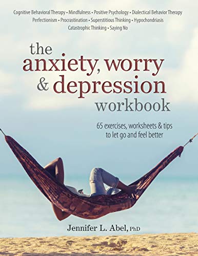 Stock image for The Anxiety, Worry Depression Workbook: 65 Exercises, Worksheets Tips to Improve Mood and Feel Better for sale by Goodwill Books
