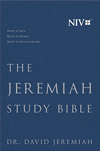 Beispielbild fr Holy Bible: The Jeremiah Study Bible, New International Version, Navy; What It Says - What It Means - What It Means for You zum Verkauf von Revaluation Books