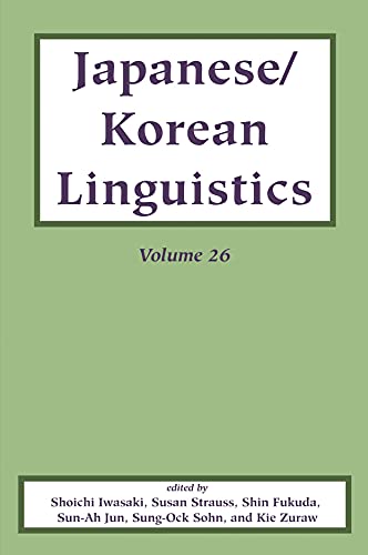 Beispielbild fr Japanese/Korean Linguistics. Volume 26 zum Verkauf von Blackwell's