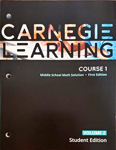 Beispielbild fr Carnegie Learning, Course 1, Volume 2, 1st edition, Middle School Math Solution, Student edition, c.2020, 9781684592852, 1684592852 zum Verkauf von Orion Tech