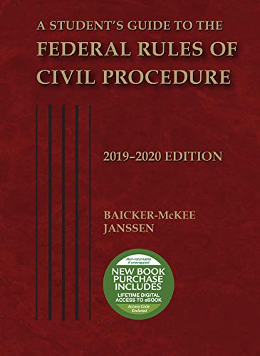 Beispielbild fr A Student's Guide to the Federal Rules of Civil Procedure, 2019-2020 zum Verkauf von Better World Books