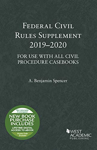 Beispielbild fr Federal Civil Rules Supplement, 2019-2020, for Use with All Civil Procedure Casebooks zum Verkauf von Better World Books