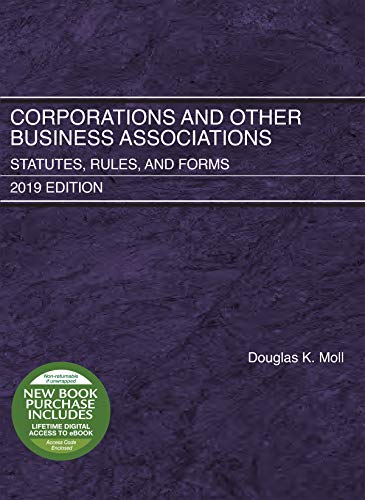 Beispielbild fr Corporations and Other Business Associations : Statutes, Rules, and Forms, 2019 Edition zum Verkauf von Better World Books