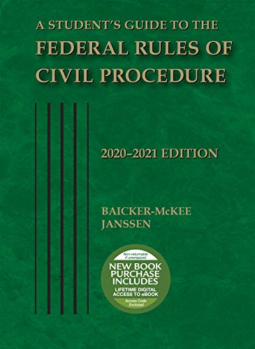 Beispielbild fr A Student's Guide to the Federal Rules of Civil Procedure, 2020-2021 (Selected Statutes) zum Verkauf von HPB-Red