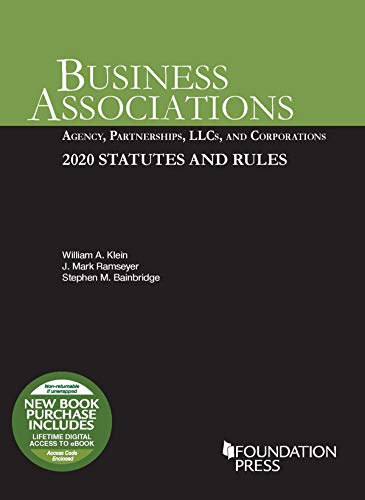 Beispielbild fr Business Associations : Agency, Partnerships, LLCs, and Corporations, 2020 Statutes and Rules zum Verkauf von Better World Books