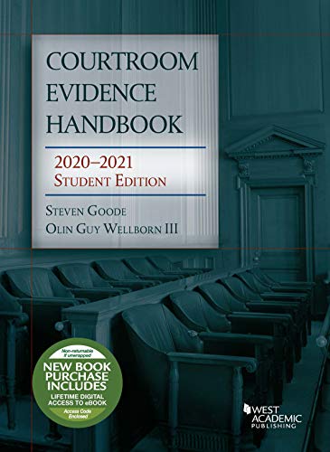 Imagen de archivo de Courtroom Evidence Handbook, 2020-2021 Student Edition (Selected Statutes) a la venta por KuleliBooks