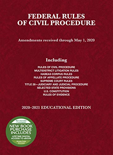 Beispielbild fr Federal Rules of Civil Procedure, Educational Edition, 2020-2021 (Selected Statutes) zum Verkauf von BooksRun