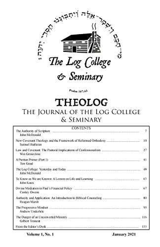 Imagen de archivo de Theolog, Volume 1, Number 1: The Journal of the Log College & Seminary a la venta por California Books