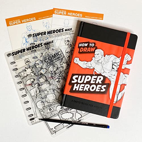 Stock image for How to Draw SUPER HEROES Sketchbook & Stencils SET